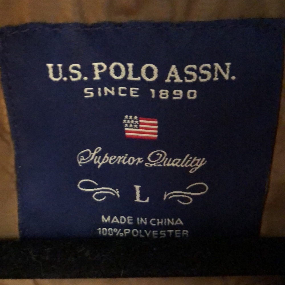 POLO Olive Brown Puffer Vest w/ Black Fur Neck - Picture 7 of 8